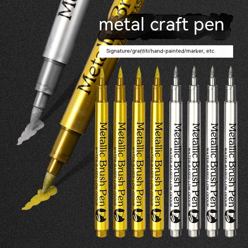 Metallic-pennor i guld, silver och koppar